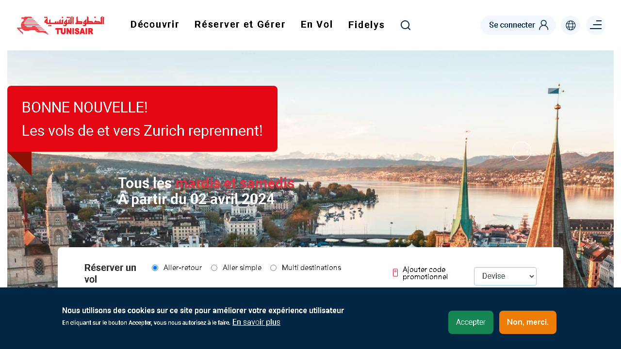 Capture d'écran de http://www.tunisair.com/